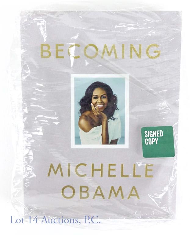 "Becoming" by Michelle Obama - SIGNED Book: Limited boxed edition of "Becoming" by Michelle Obama. Has special photo in this edition only. Signed by Michelle Obama. *** Lot 14 makes the following guarantee: If either Professional Sports Authent
