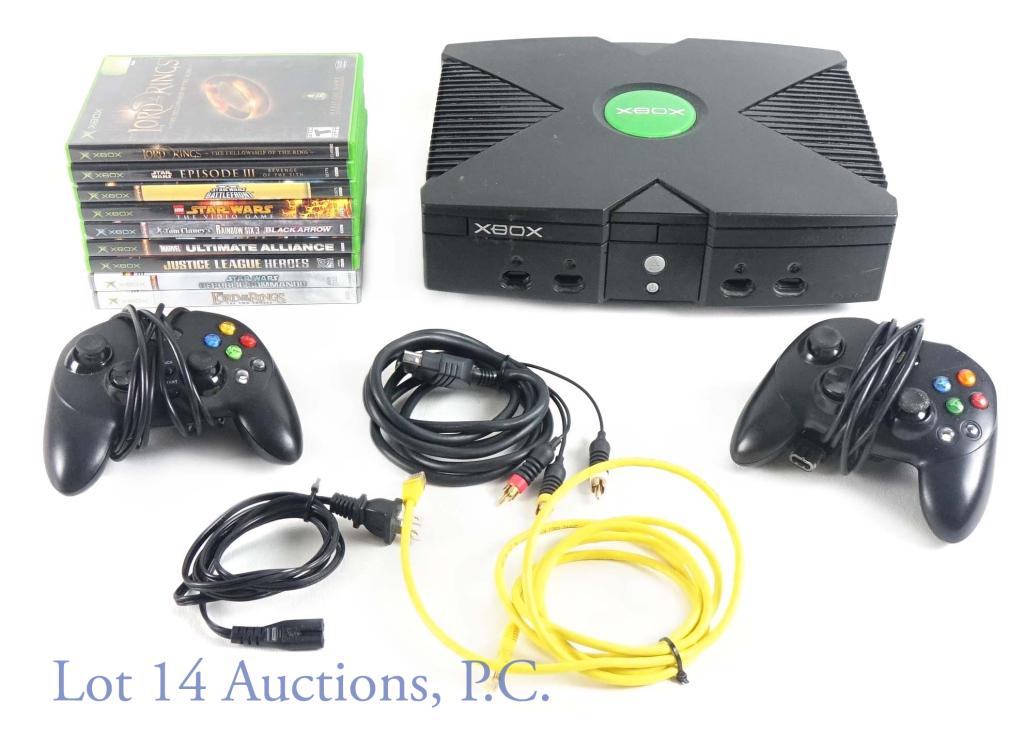 Original Xbox & Games (9): Xbox powers on, but disc tray does not eject. Games: The Lord of The Rings: The Two Towers. The Lord of The Rings: The Fellowship Of The Rings. Star Wars: Battlefront. Star Wars Episode III: Revenge o
