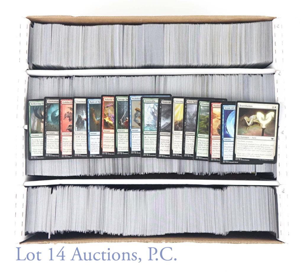Magic The Gathering (MTG) Trading Cards (3000+): Magic The Gathering (MTG) Trading Cards (3000+ Cards Total). Includes a massive box full of cards likely in the (1000's). These cards are predominantly Common & Uncommon cards. There are also around (