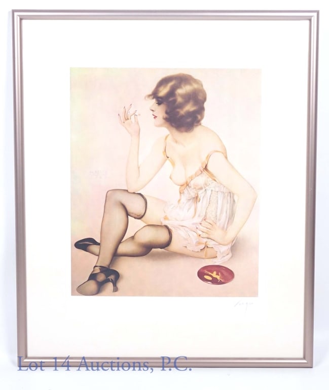 Alberto Vargas "Smoke Dreams" Signed Lithograph: Alberto Vargas "Smoke Dreams" signed and framed lithograph. 22" x 17.5" lithograph with a 31" x 26.25" frame.
