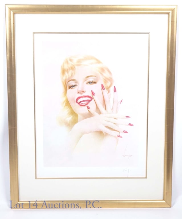 Alberto Vargas "Marilyn Monroe" Signed Lithograph: Alberto Vargas "Marilyn Monroe" Signed Lithograph. 25" x 19.25" lithograph with a 35" x 28.25" frame.