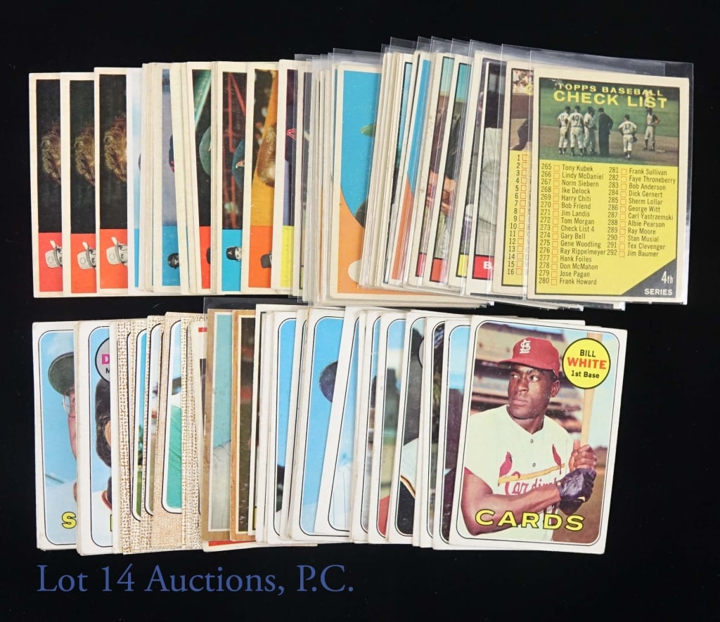 1960s Topps Baseball Cards (103): 1960 Topps (21): Highlights: #173 (Billy Martin) - x3 ** #188 (Dick Williams). 1961 Topps (31): Highlights: #17 (First Series) and #273 (Fourth Series) checklists - both clean! 1962 Topps (3): Highlig