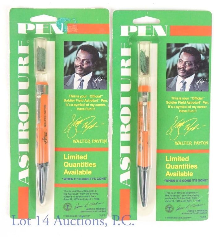 Walter Payton Soldier Field Astroturf Pens (2) Auction