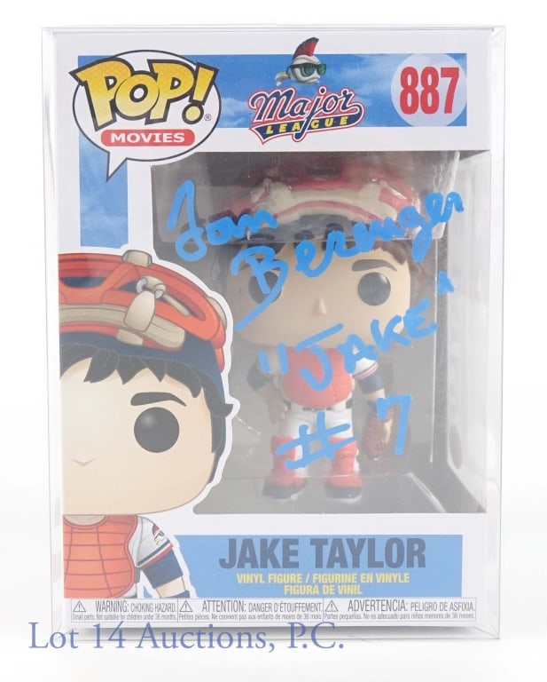 Autographed Jake Taylor Funko Pop: Autographed Jake Taylor Major League Funko Pop. Major League #887. Box signed by Tom Berenger.