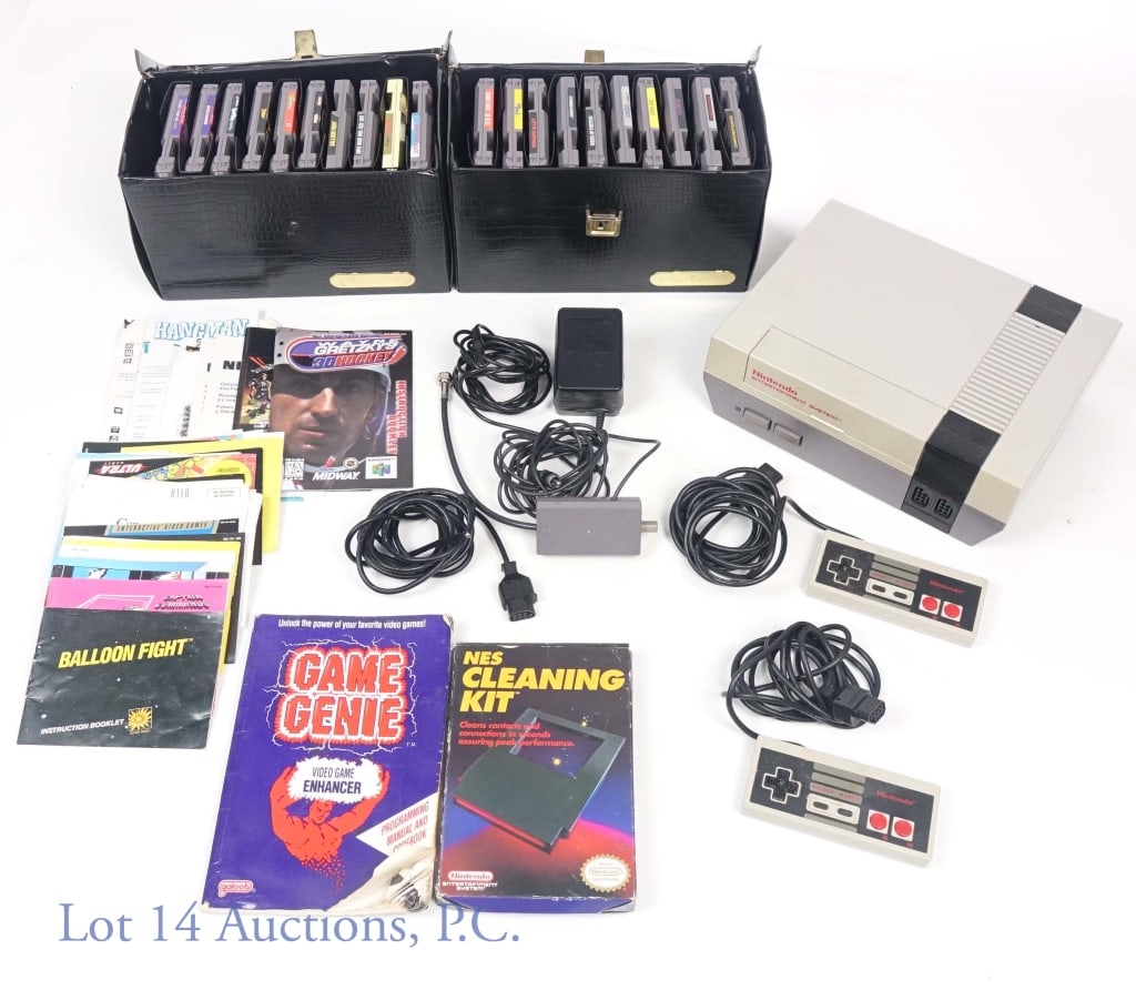 Nintendo Entertainment System With Games & More!: 1 Nintendo Entertainment System (NES), gray, with cords; 2 Nintendo Entertainment System Controllers; 20 Nintendo Entertainment System Games including: The Legend of Zelda, Super Mario Bros 2, Street 