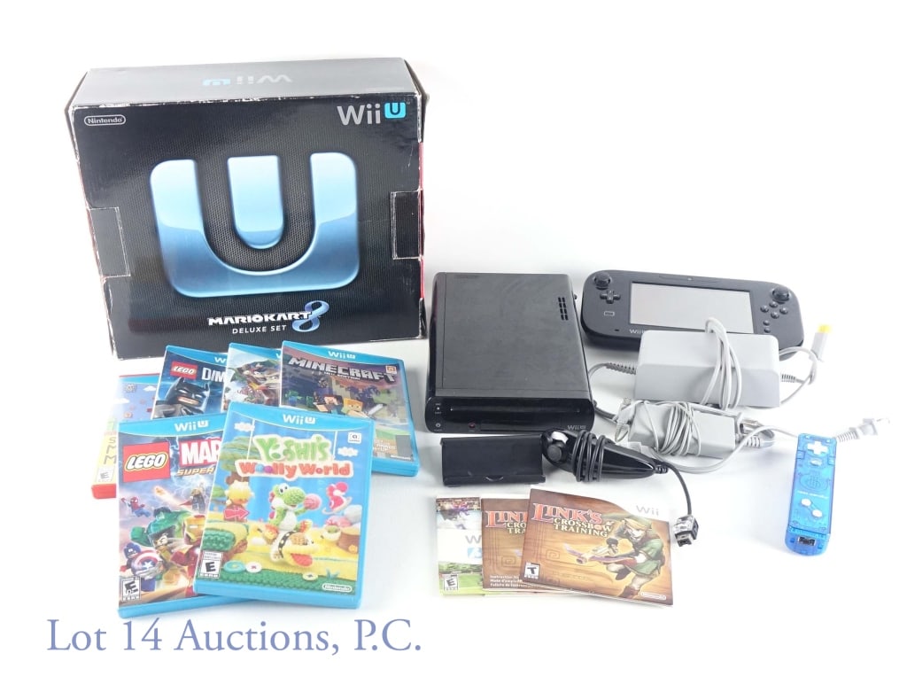 Nintendo Wii U Video Game Console (6 Games): Nintendo Wii U Video Game Console / System (6 Games Total). Includes Donkey Kong Country: Tropical Freeze (Wii U), Lego Dimensions (Wii U), Yoshi's Woolly World (Wii U), Lego Marvel Super Heroes (Wii 