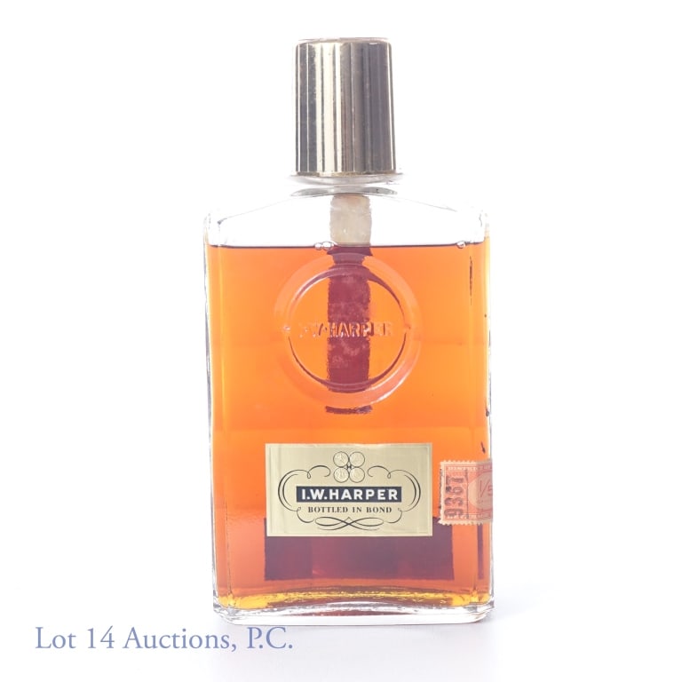 1953-58 I. W. Harper Bonded Bourbon: 1953 Distilled, 1958 Barreled, Bottled in Bond I. W. Harper Kentucky Straight Bourbon Whiskey. Louisville, KY. With District of Columbia (D.C.) tax stamp and Bonded strip. 100 proof, 4/5 quart. Please