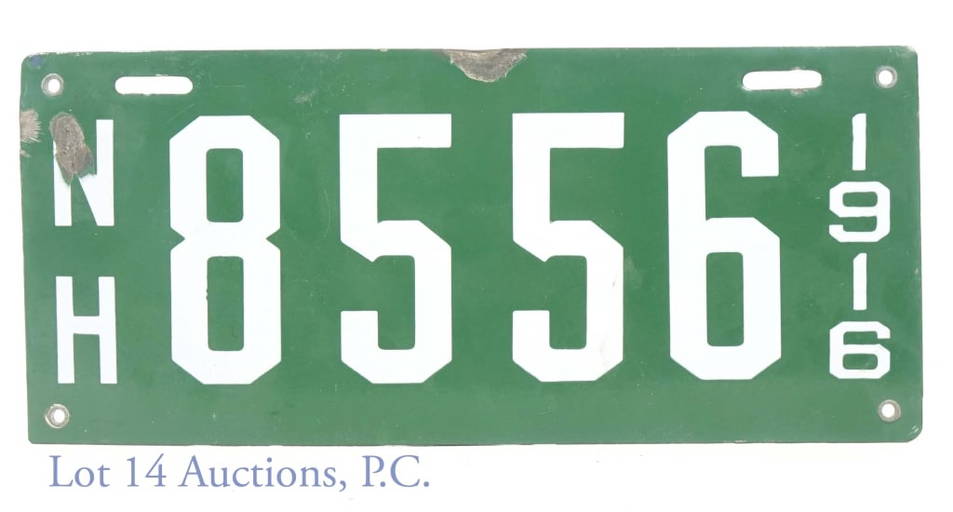 1916 New Hampshire License Plate