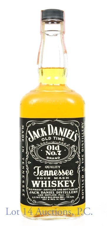 Jack Daniel's Whiskey 90 Proof (1983 - 1985): Jack Daniel's Old No. 7 Tennessee sour mash whiskey. 90 proof. 750 ml. ATF Distilled Spirits tax strip (1983 - 1985).