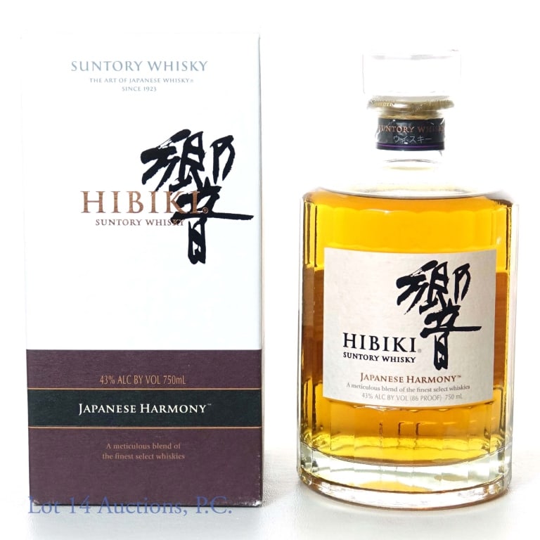 Hibiki Suntory Japanese Harmony Whiskey: Hibiki Suntory Japanese Harmony Whisky. 43% abv, 750ml.