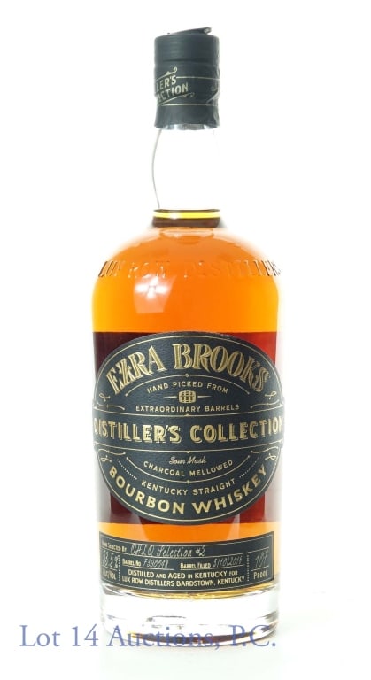 Ezra Brooks Distiller's Collection Bourbon: Ezra Brooks Distiller's Collection Kentucky straight bourbon whiskey. 107 proof. 750 ml. Barrel No. 7390048. Barrel filled 5/1/0/2016. Hand selected for OHLQ Selection #2 (Columbus, OH). Lux Row Disti