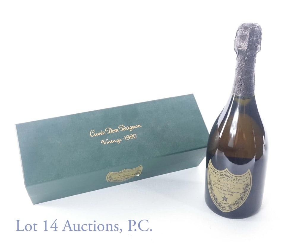 Cuvee Dom Perignon 1990 Champagne: 1990 Cuvee Dom Perignon champagne. 12.5% ABV. 750 ml. Comes in green gift box.