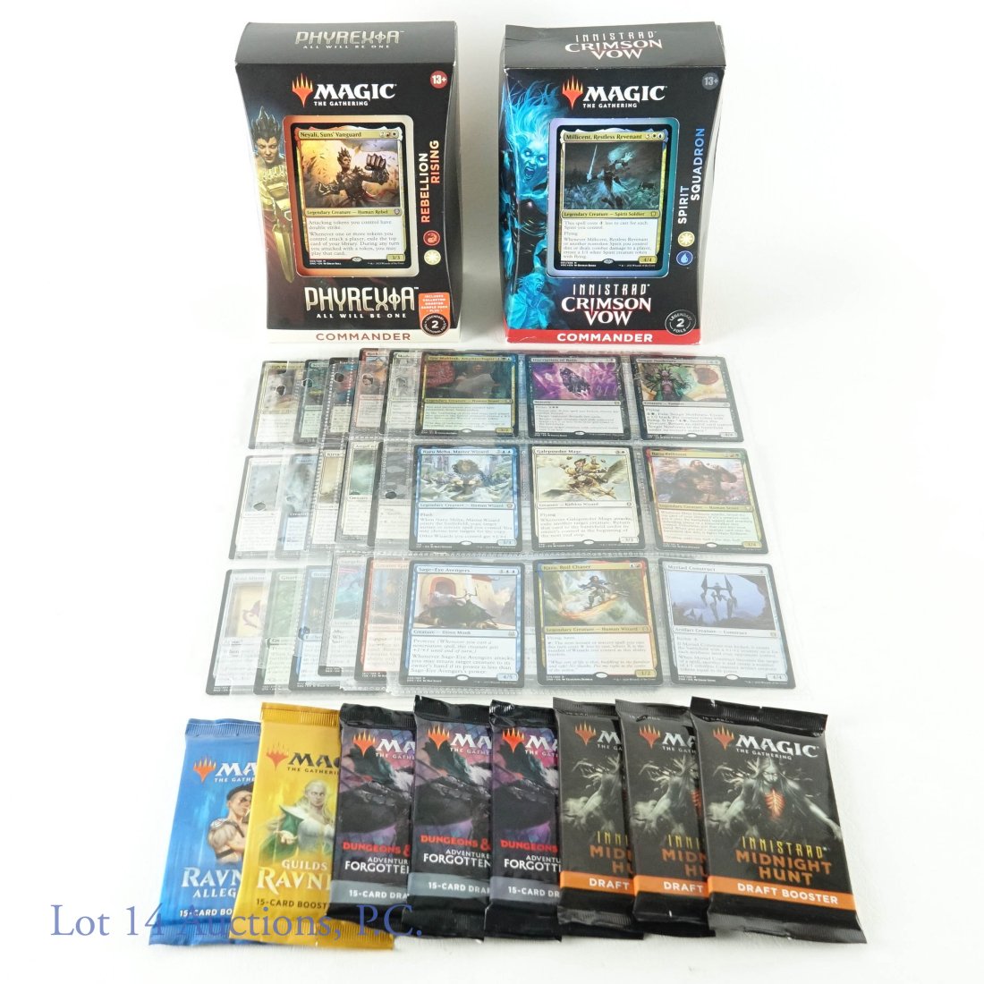 Magic The Gathering (MTG) Boosters, Decks & Cards: Magic The Gathering (MTG) Boosters, Decks & Cards (All Decks & Boosters Factory Sealed). Includes Innistrad Crimson Vow Spirit Squadron Commander Deck (100 Card Deck - 15 New Cards), Phyrexia All Will