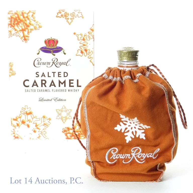 Crown Royal Salted Caramel Whisky: Crown Royal Salted Caramel Whisky - Limited edition. 70 proof. 750 ml. With box and drawstring bag.