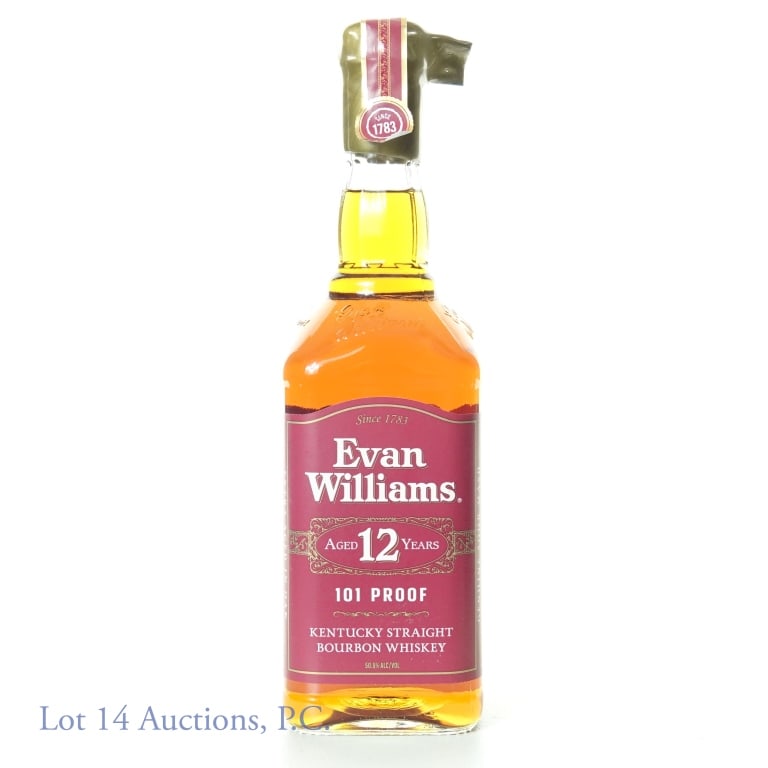 Evan Williams Bourbon (Japan 12 Yr 101 Proof): Evan Williams Kentucky straight bourbon whiskey. 12 years. 101 proof. 700 ml. Japan release. Etch: M32311835.