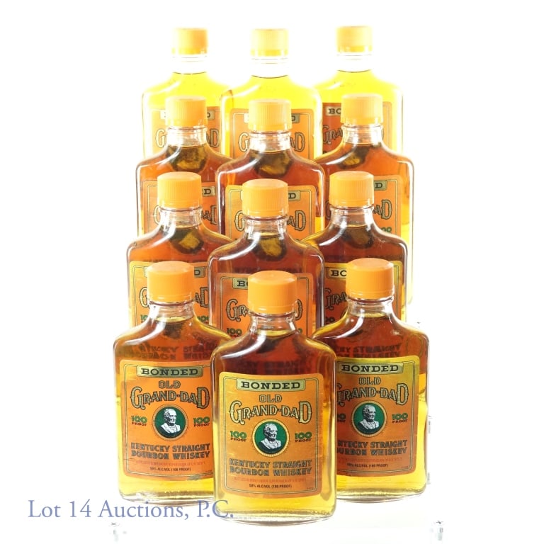 Old Grand-Dad Bourbon - BiB 200ml (12): 12 bottles of Old Grand-Dad Kentucky straight bourbon. Bottled in bond (100 proof). 200 ml.