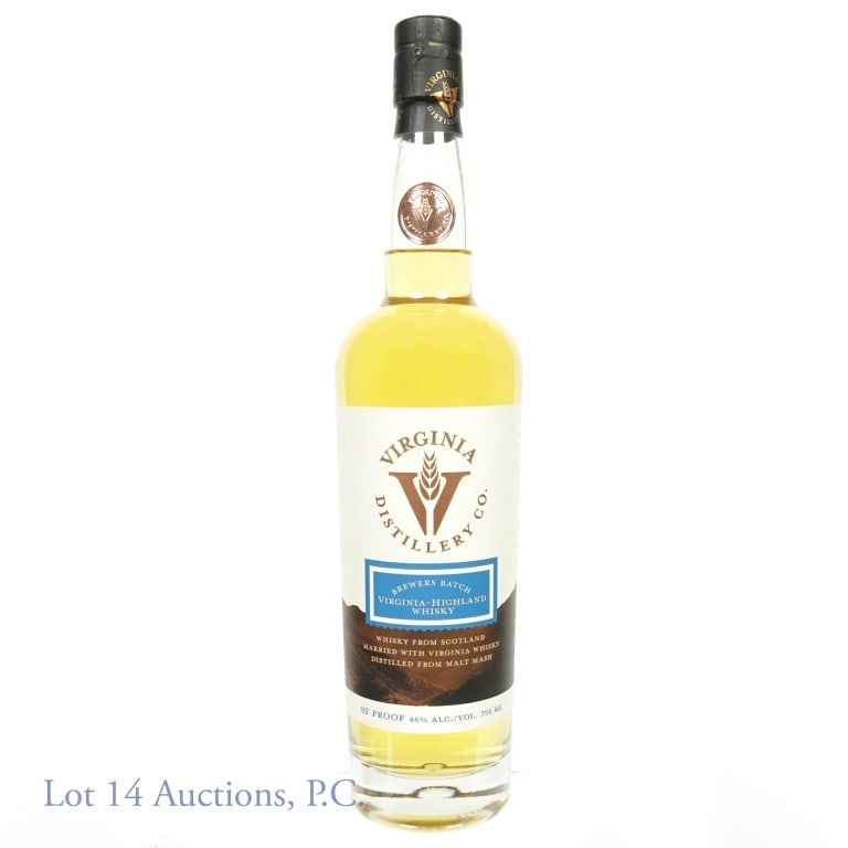 Virginia Distillery Brewers Batch Highland Whisky: Virginia Distillery Brewers Batch Highland Whisky. Batch no. 001 - Stage Road Wee Heavy Ale series. 92 proof, 750ml.