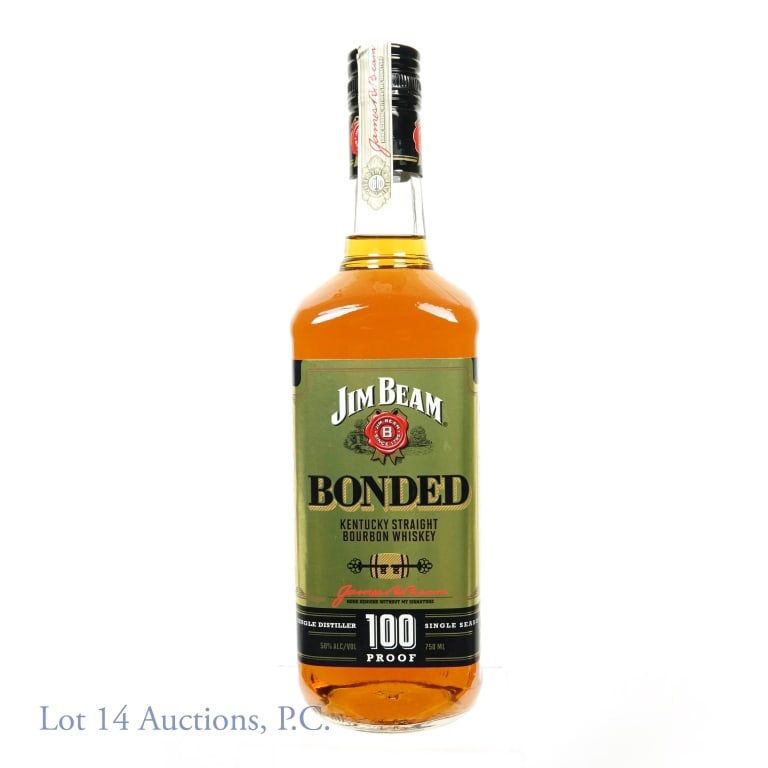 Jim Beam Bonded Bourbon Whiskey: Jim Beam Bonded Kentucky Straight Bourbon Whiskey. 100 proof, 750ml.