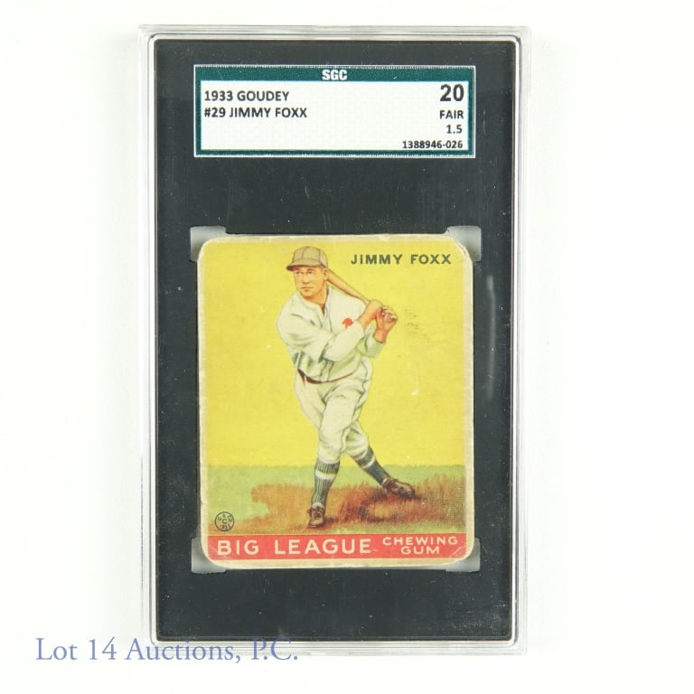1933 Goudey #29 Jimmy Foxx MLB Card (SGC 1.5) (1 of 4)
