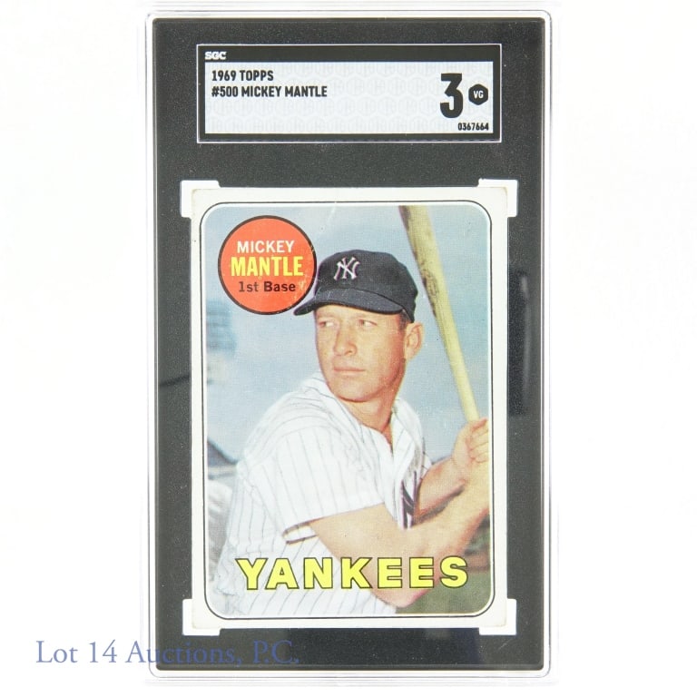 1969 Topps #500 Mickey Mantle MLB Card (SGC 3) (1 of 2)