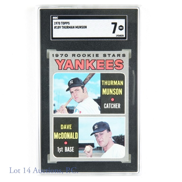 1970 Topps #189 Thurman Munson Rookie Card (SGC 7) (1 of 3)