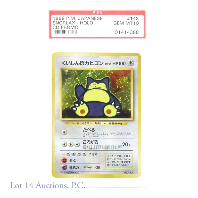1998 Pokemon Japanese Snorlax CD Promo (PSA 10) (1 of 6)