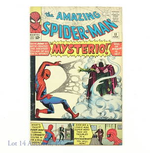 Marvel Comics The Amazing Spider-Man #13 (1964): Marvel Comics The Amazing Spider-Man #13 (1964). Story by Stan Lee. Art & Illustrations by Steve Ditko. Cover art by Steve Ditko. This is considered the origin & 1st full appearance of Mysterio in cos