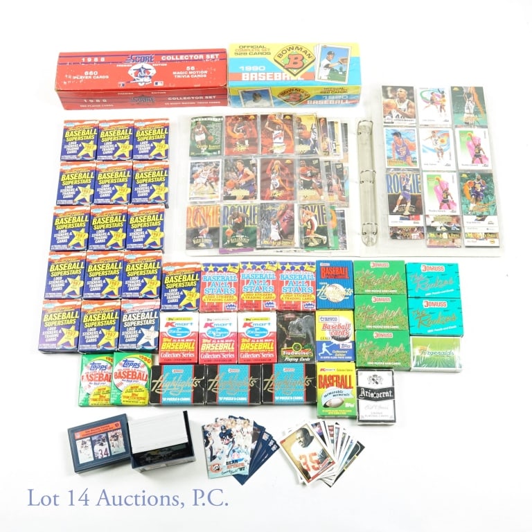 1980s Baseball Card Sets: Large collection of baseball sets mainly from the 1980's. 16 sets of Fleer 1987 Baseball Superstars. 3 sets of K-Mart 20th Anniversary Baseball Picture Cards. 3 sets of 1987 Donruss Highlights puzzle 