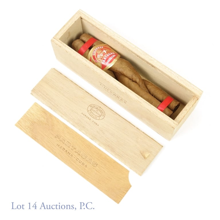 Partagas Culebra 3-in-1 Cigar: Partagas Culebra 3-in-1 cigar. 5 4/5 x 39. Original wooden box. Per consigner, purchased in Spain in 2018. The culebra is made from 3 pantelas braided and banded together. Meant to be shared by 3 frie