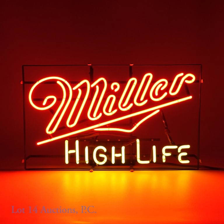 Miller High Life Neon Sign 1986 (no Inhouse Shpg) Auction