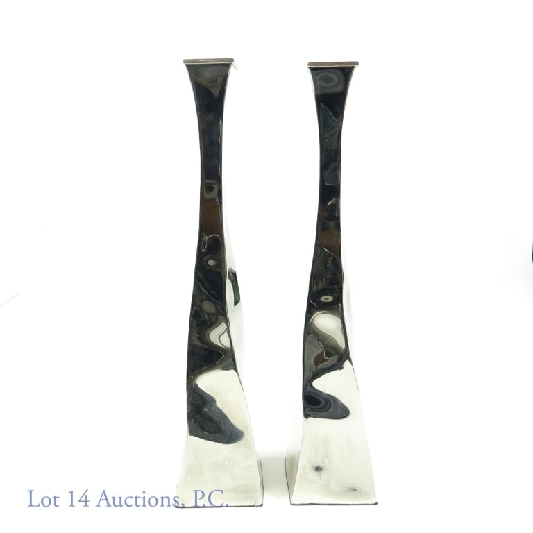 Michael Aram Candlesticks (Pair): Pair of Michael Aram candlesticks. 17.25" tall. No box.