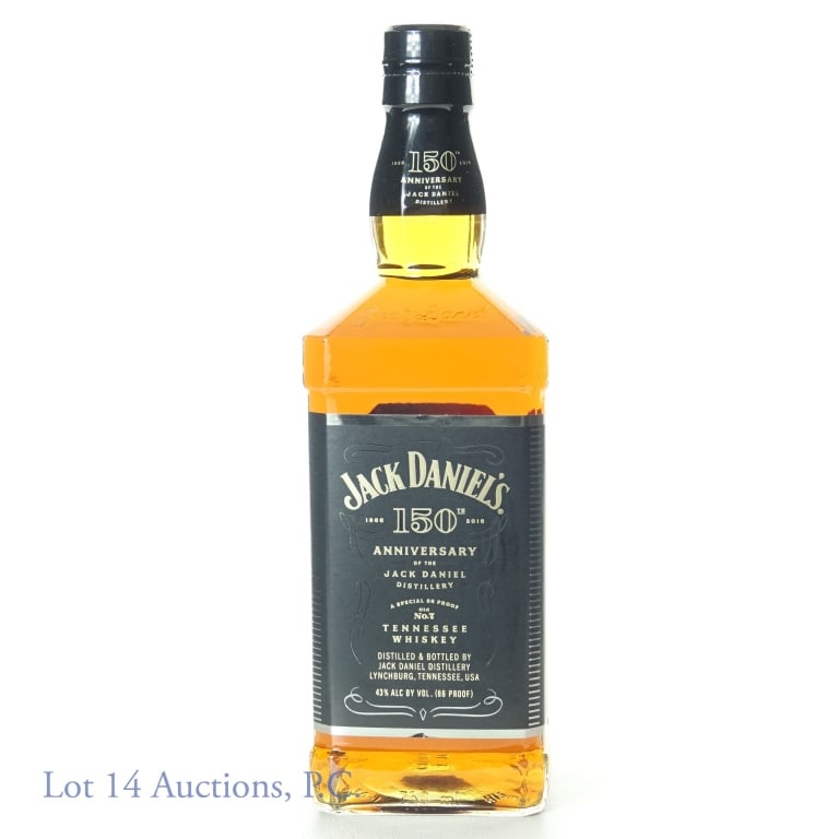 2016 Jack Daniel's 150th Anniversary Whiskey: 2016 Jack Daniel's 150th Anniversary of the Jack Daniel Distillery Old No. 7 Tennessee whiskey. 43% ABV (86 proof). 750 ml.