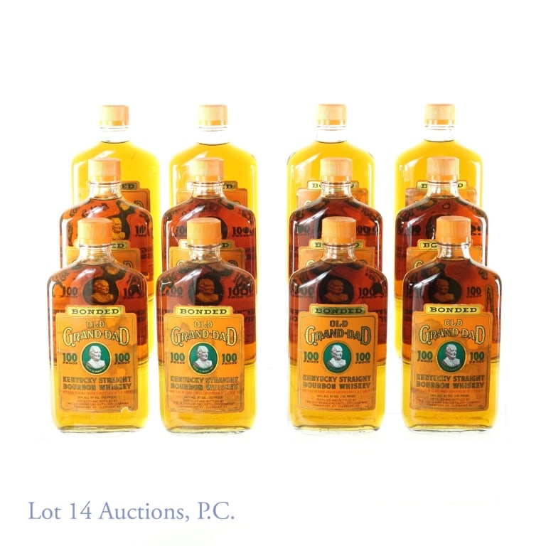 Old Grand-Dad Bonded Kentucky Bourbon 12 x 375ml: Twelve bottles of Old Grand-Dad Bonded Kentucky Straight Bourbon Whiskey. 100 proof, 375ml. 1994.