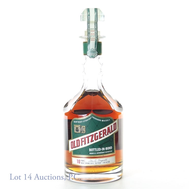 Old Fitzgerald Bourbon BiB 10 Year: Old Fitzgerald Kentucky straight bourbon whiskey. 10 years (Made Spring 2013 - Bottled Spring 2023). Bottled in bond (100 proof). 750 ml.
