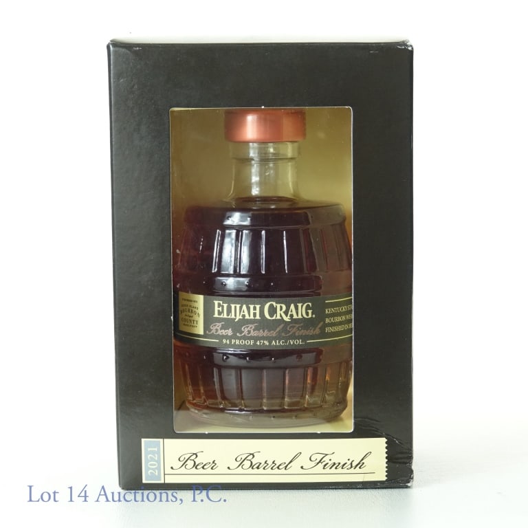 Elijah Craig Grenade Bourbon, Beer Brl Fin 200ml: Elijah Craig Kentucky straight bourbon whiskey - finished in Goose Island beer barrels. 47% ABV (94 proof). 200 ml. Original box.