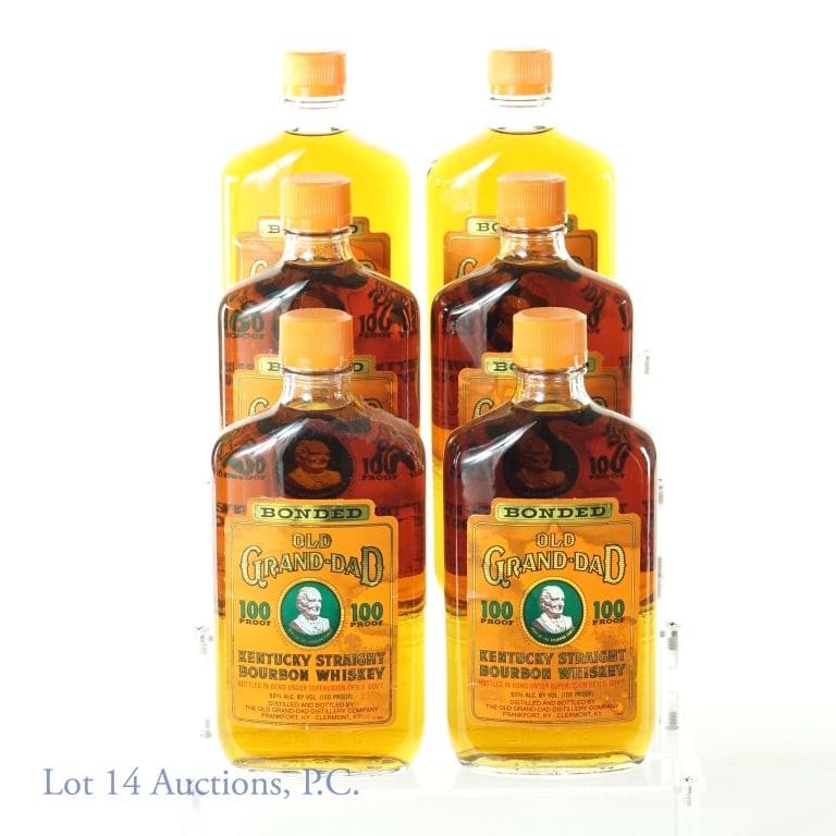 Old Grand-Dad Bonded Kentucky Bourbon 6 x 375ml: Six bottles of Old Grand-Dad Bonded Kentucky Straight Bourbon Whiskey. 100 proof, 375ml. 1994.