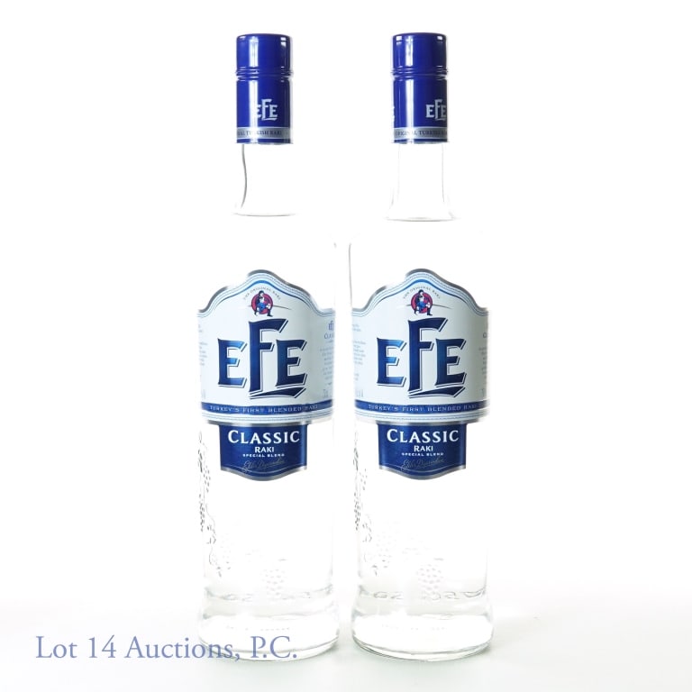 Efe Classic Raki Special Blend - Turkey (2): 2 bottles of Efe classic raki special blend - Turkey's first blended raki. 45% ABV (90 proof). 75 cl (750 ml). Raki is a national drink of choice in Turkey and surrounding countries - made from twice 