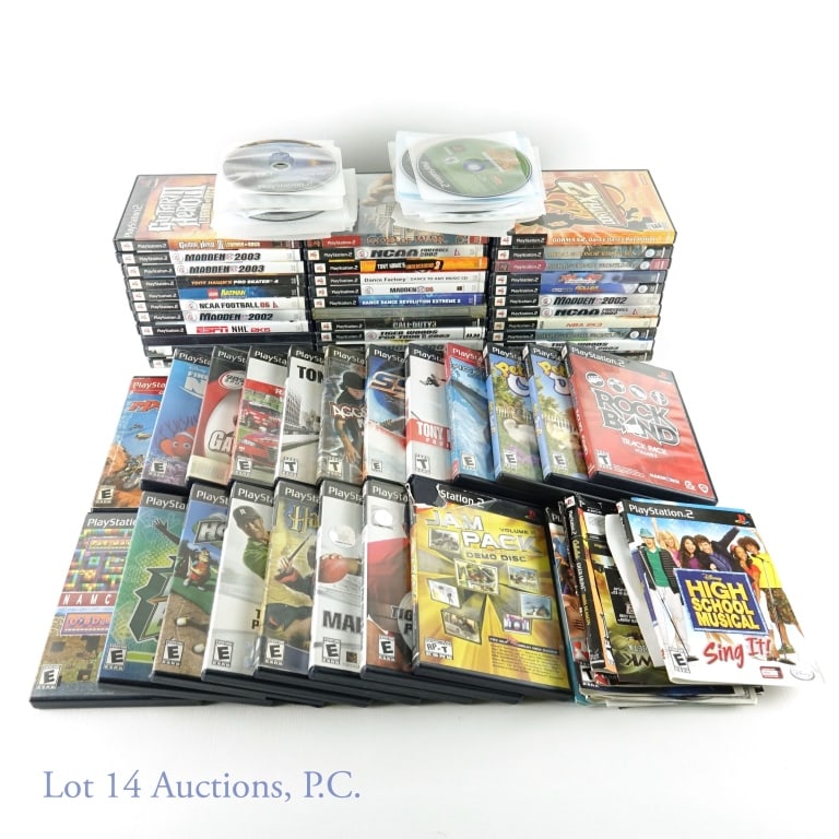 Sony Playstation 2 Video Games (60+): Sony Playstation 2 Video Games (60+ Video Games Total). Features Roller Coaster, Madden 2002, NCAA Football 2002, NBA 2k3, NCAA GameBreaker 2003, Finding Nemo, Tony Hawk's Proving Ground, Alfa Romeo R