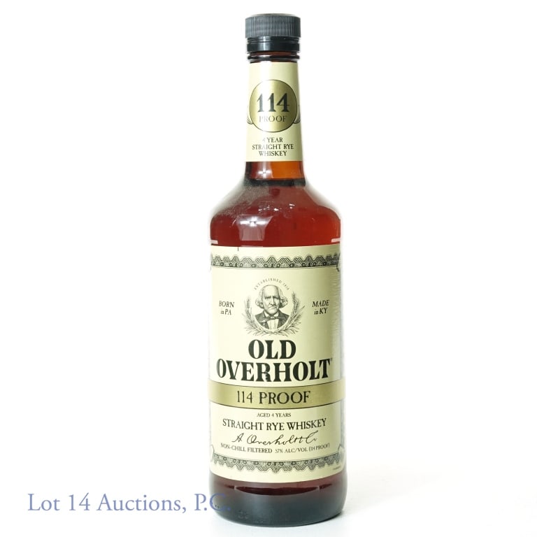 Old Overholt 114 Proof 4 Year Rye Whiskey: Old Overholt Straight Rye Whiskey. Aged 4 years, 114 proof, 750ml.