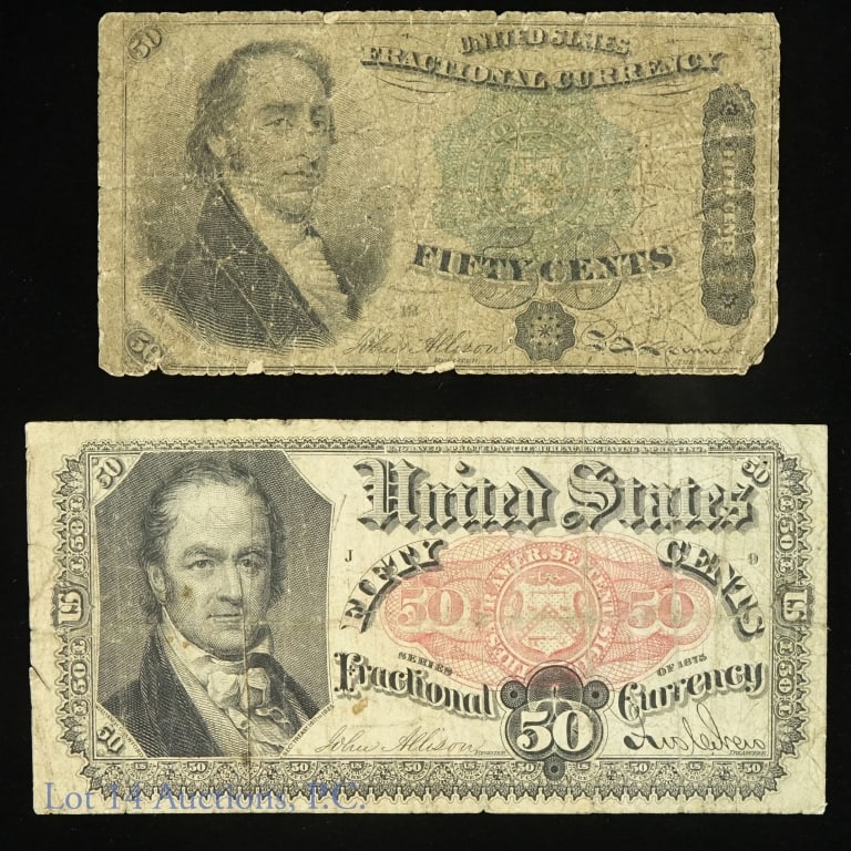 1873 & 1874 50 Cent Fractional Currencies (2) (1 of 5)