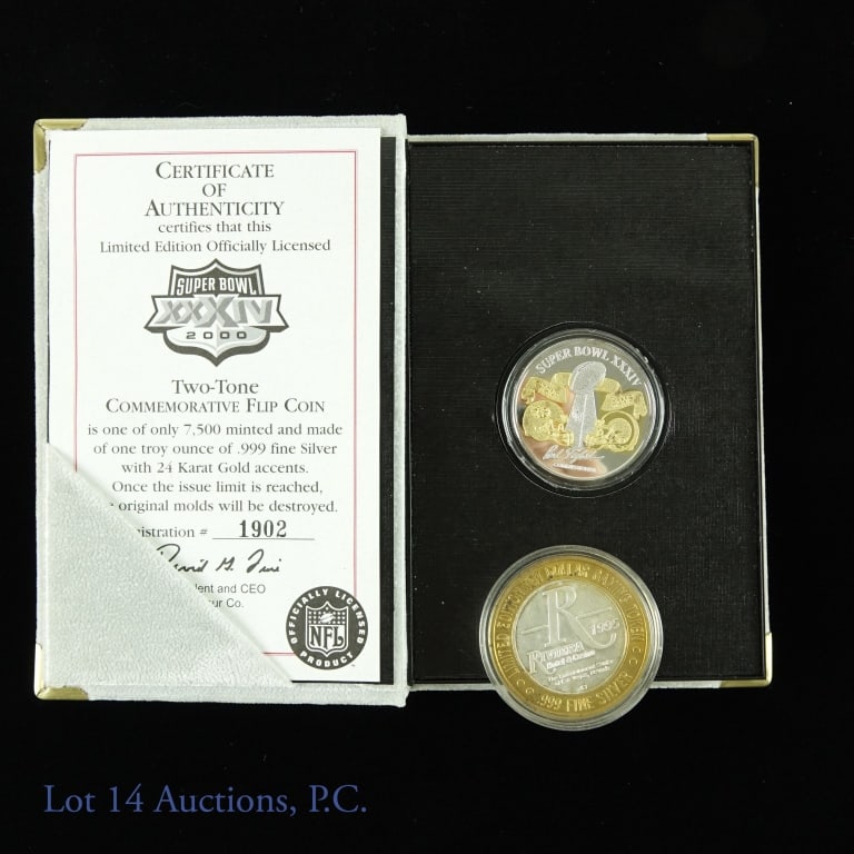 Silver Super Bowl XXXIV & Riviera Casino Coins-2 (1 of 6)