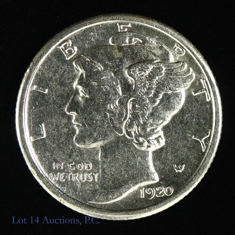 1920-S Silver Mercury Dime (GEM BU) (1 of 4)
