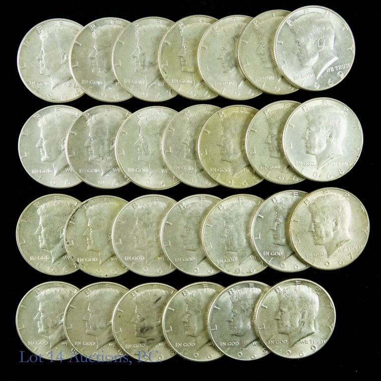 1964-1969 Silver Kennedy Half Dollars (27) (1 of 7)