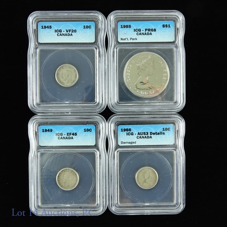 80% Silver Canadian Coins - ICG Graded (4) (1 of 2)