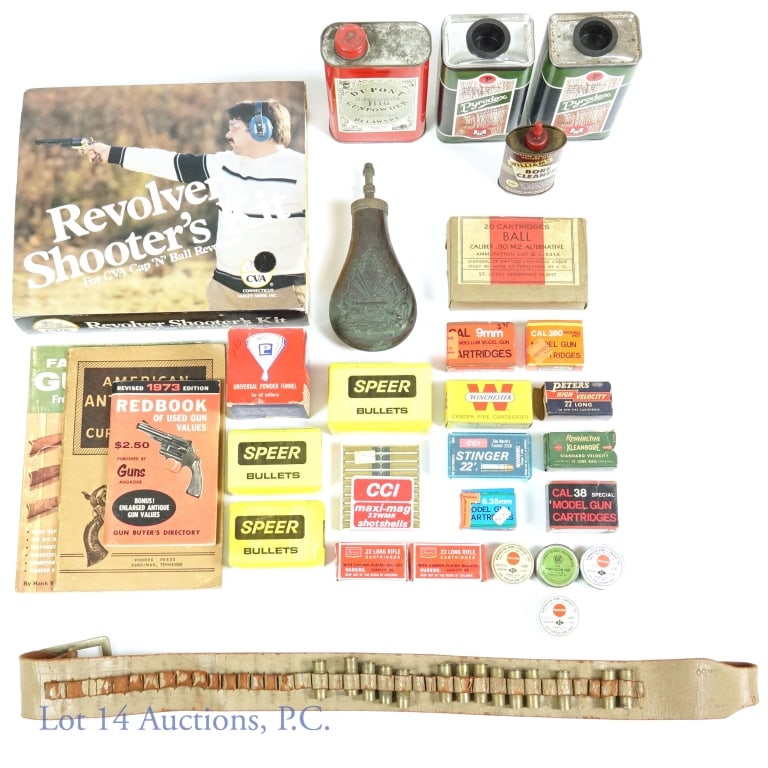 Black Powder Gun Accessories & Ammo LOCAL / FOID: LOCAL PICK UP WITH ILLINOIS FOID CARD ONLY!!! Connecticut Valley Arms revolver shooter's kit (for VCA cap 'n' ball revolvers **** 2 canisters of Pyrodex replica black powder (one canister is partially