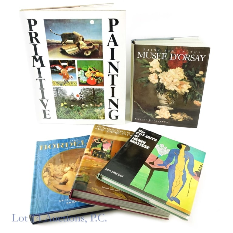 Contemporary, Modern, Art Hist., French Art Books: 5 Art Books. "Primitive Painting", "The Nelson A. Rockefeller Collection", "Great Bordellos of the World", "Paintings in the Musee D'orsay", and "The Cut-Outs of Henri Matisse". 1-Primitive Painting: 