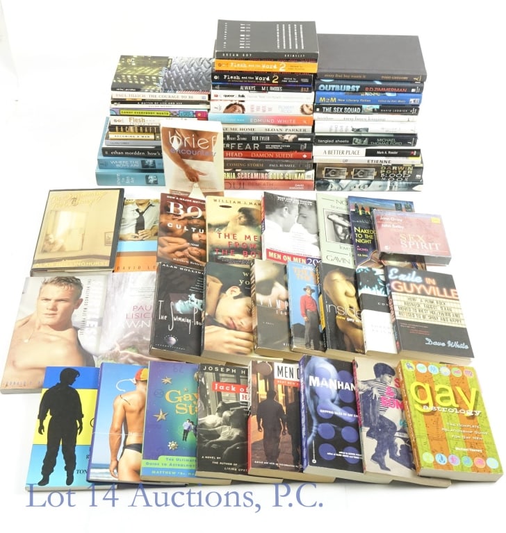 Gay Fiction & Erotica Books (61): ***This lot can be shipped by USPS Media Mail for lower shipping cost. *** Collection of 61 books generally categorized as Gay fiction and / or Gay erotica. Mix of hardcover and softcover.