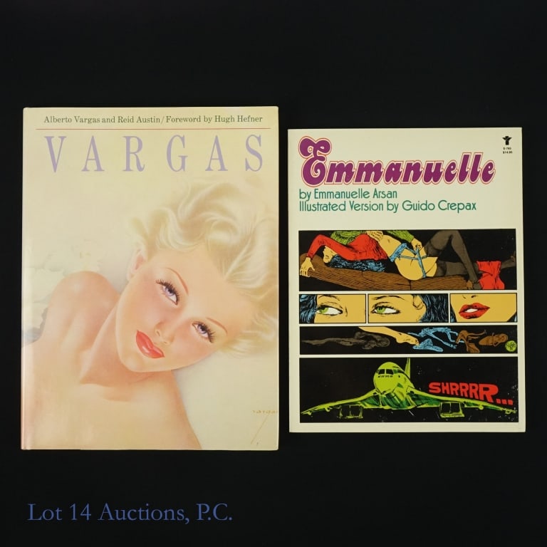 Erotica Art Illustrations and Novels (2): 2 Books "Emmanuelle: Illustrated Version" and "Vargas" 1-"Emmanuelle" Illustrated Version". Arsan, Emmanuelle. Illustrated by Guido Crepax. Softcover. Softcover Condition: Fair. Grove Press, New York.