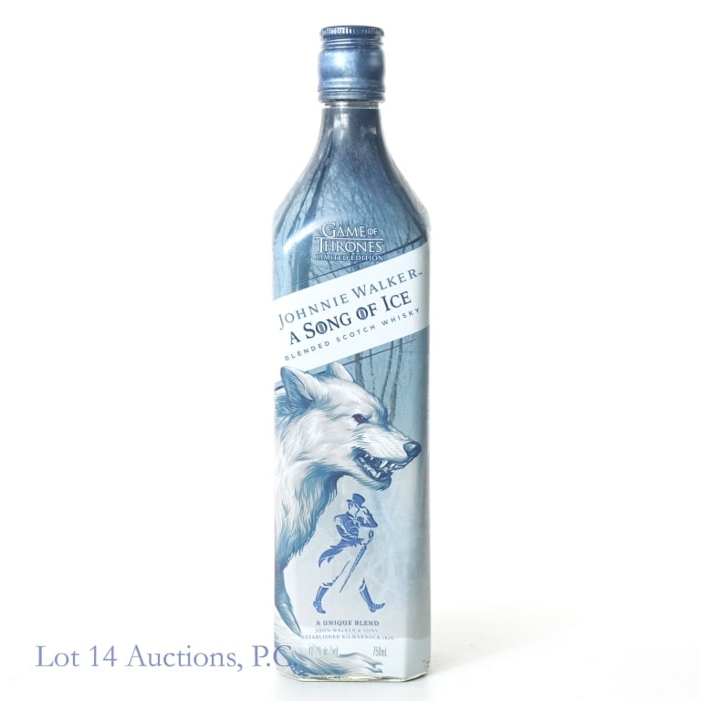 Johnnie Walker LE GoT Song of Ice Scotch Whisky: ***NOTE: The ring and cap are still attached to each other, however the entire capsule rotates slightly. *** Johnnie Walker limited edition Game of Thrones inspired "A Song of Ice" blended Scotch whis
