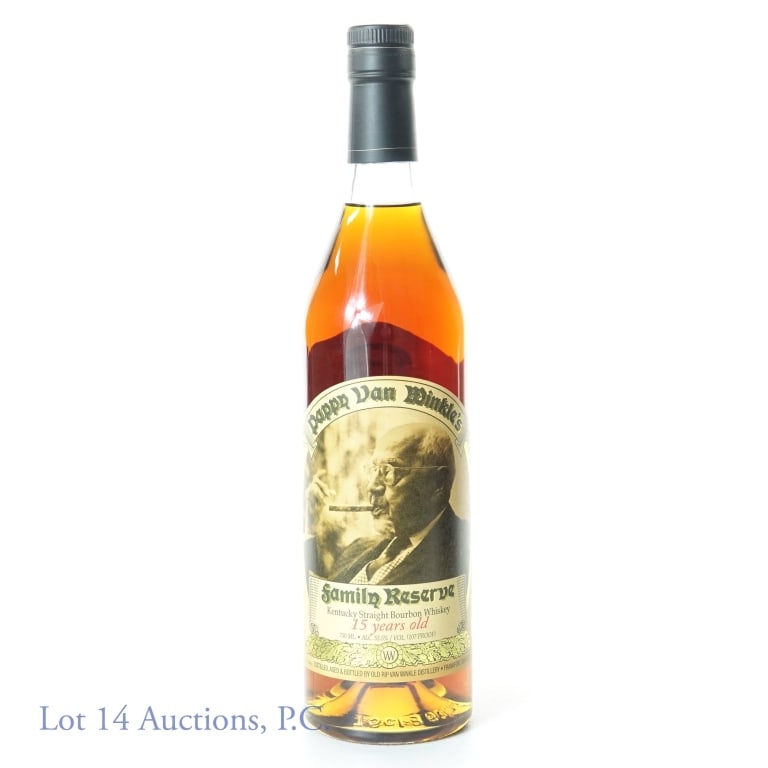 Pappy Van Winkle's Family Reserve Bourbon - 15 Yr: Pappy Van Winkle's Family Reserve Kentucky Straight Bourbon Whiskey. 15 years. 53,5% ABV (107 proof). 750 ml. Etch: L23 25 Q1 18:05D. Old Rip Van Winkle Distillery.